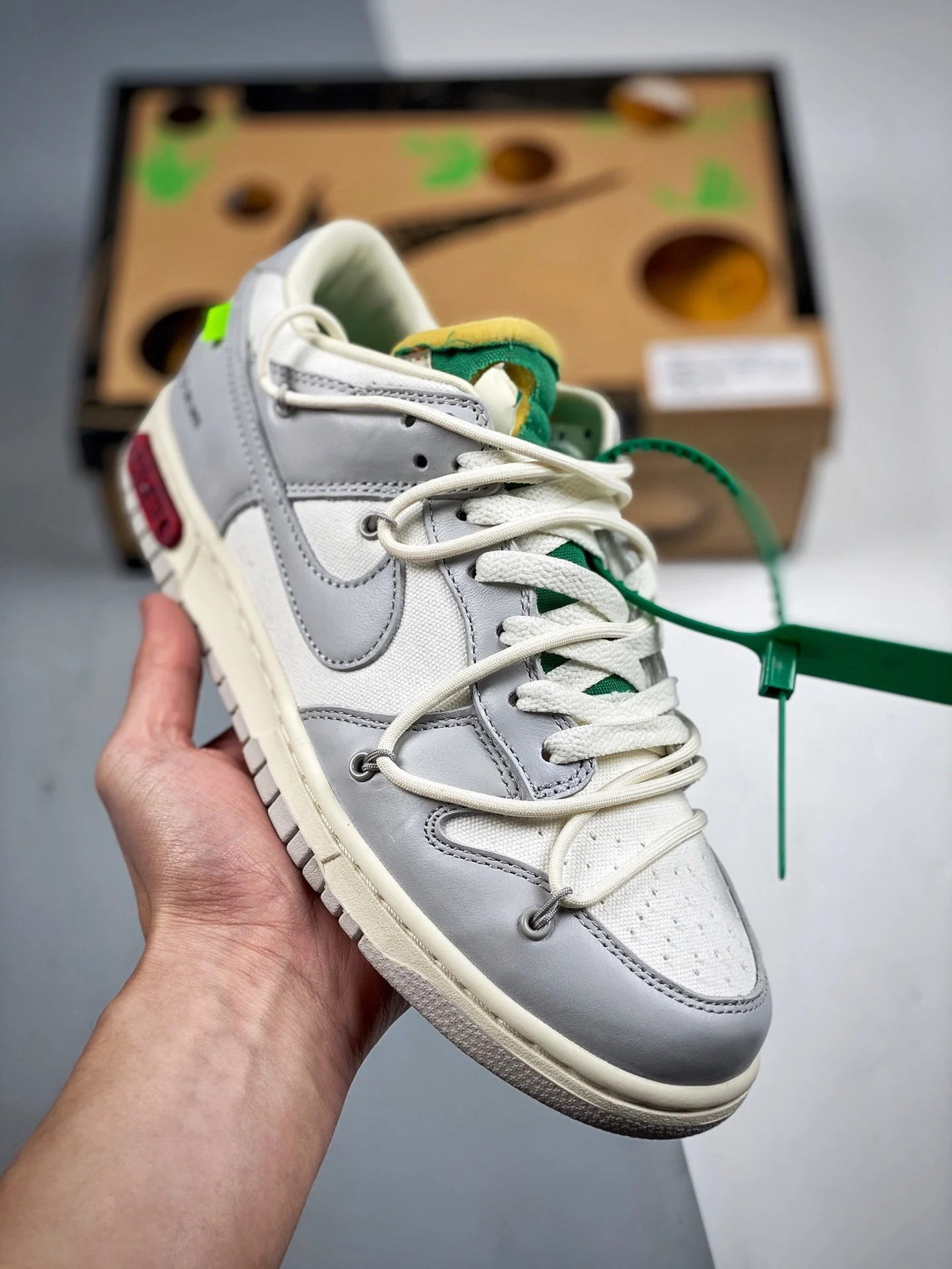 Off-White x Nike Dunk Low 25 of 50 Sail Neutral Grey Pale Ivory For Sale