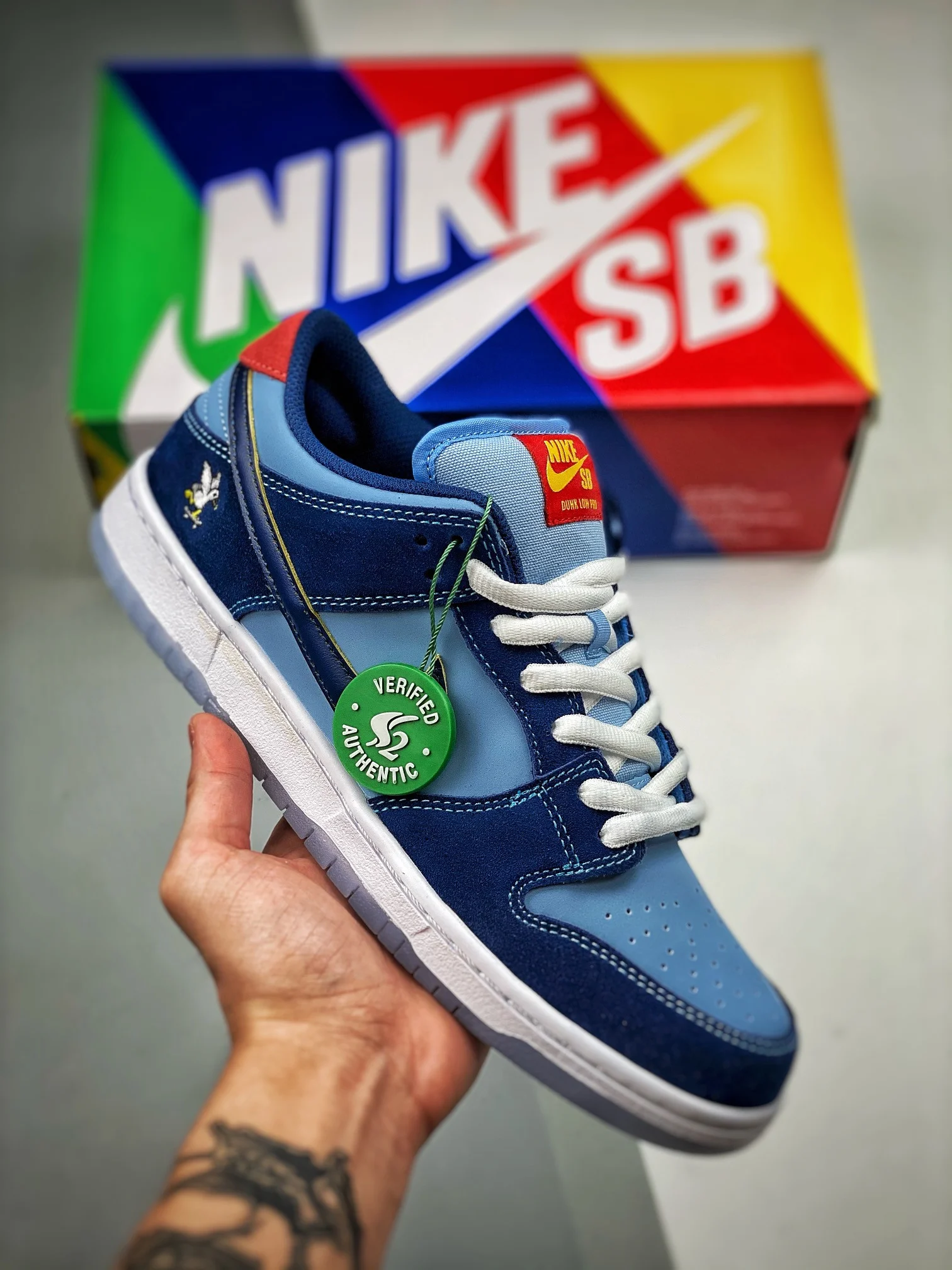 Why So Sad x Nike SB Dunk Low Coastal Blue Light Blue-Yellow-Red DX5549-400 For Sale