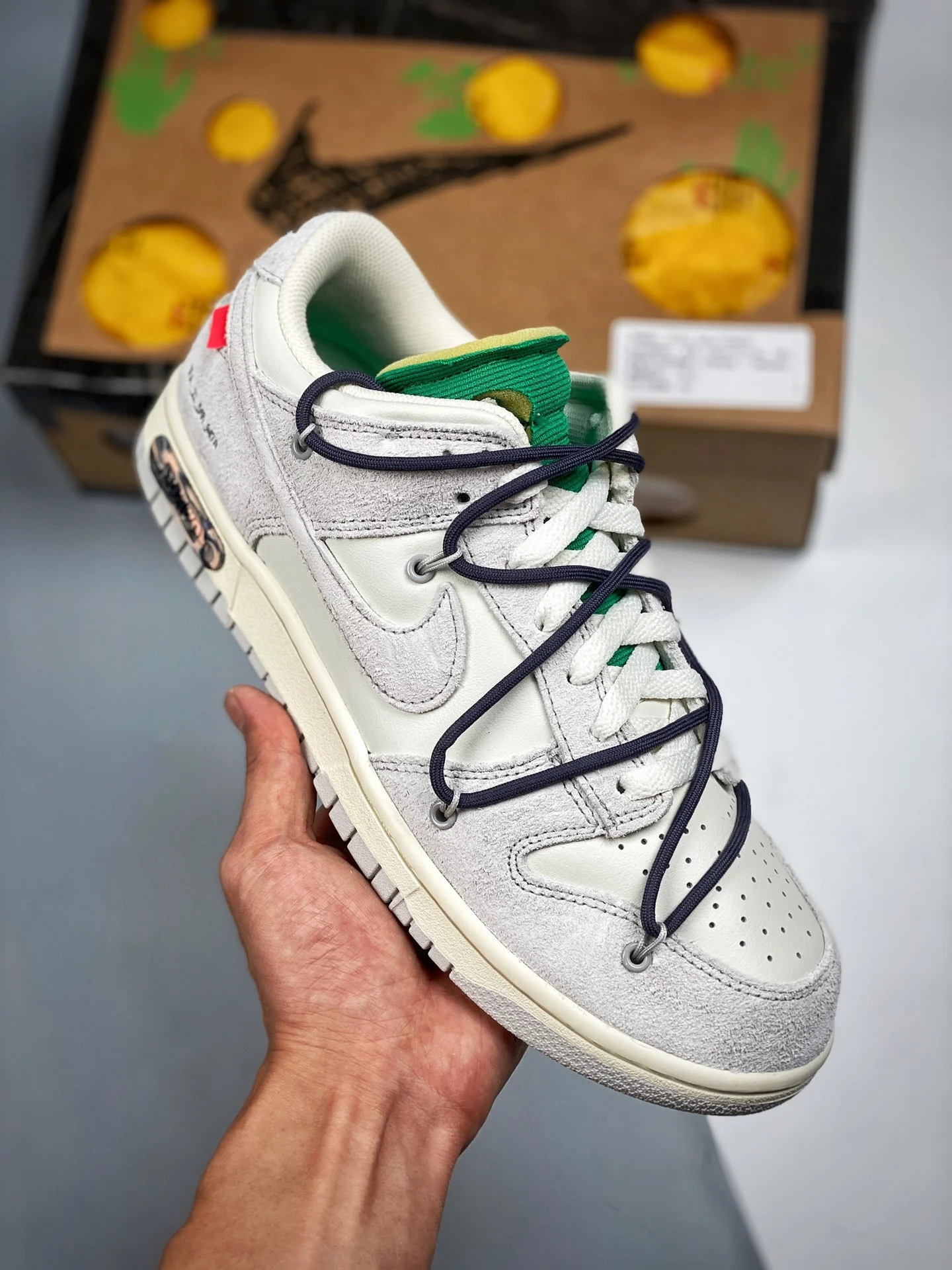 Off-White x Nike Dunk Low 20 of 50 Grey Sail Green For Sale