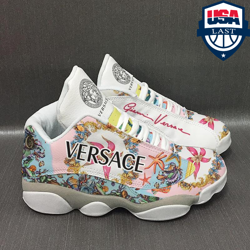 Versace Flower Air Jordan 13 Shoes Luxury Sneakers Fashion Trending