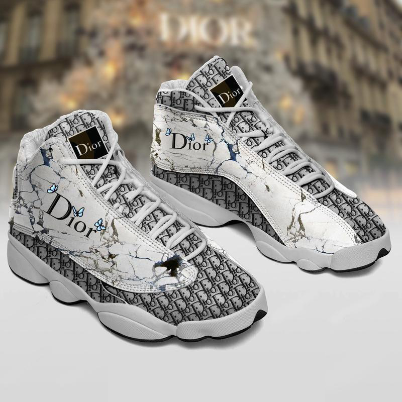 Dior Black White Air Jordan 13 Luxury Sneakers Trending Fashion Shoes