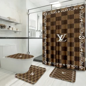 Louis Vuitton Lv Louis Vuitton Bathroom Set Luxury Fashion Brand Bath Mat Home Decor Hypebeast