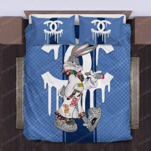 Bugs Bunny Gucci Logo Brand Bedding Set Luxury Bedspread Bedroom Home Decor
