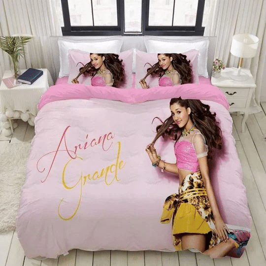 Ariana Grande Logo Brand Bedding Set Bedspread Bedroom Home Decor Luxury