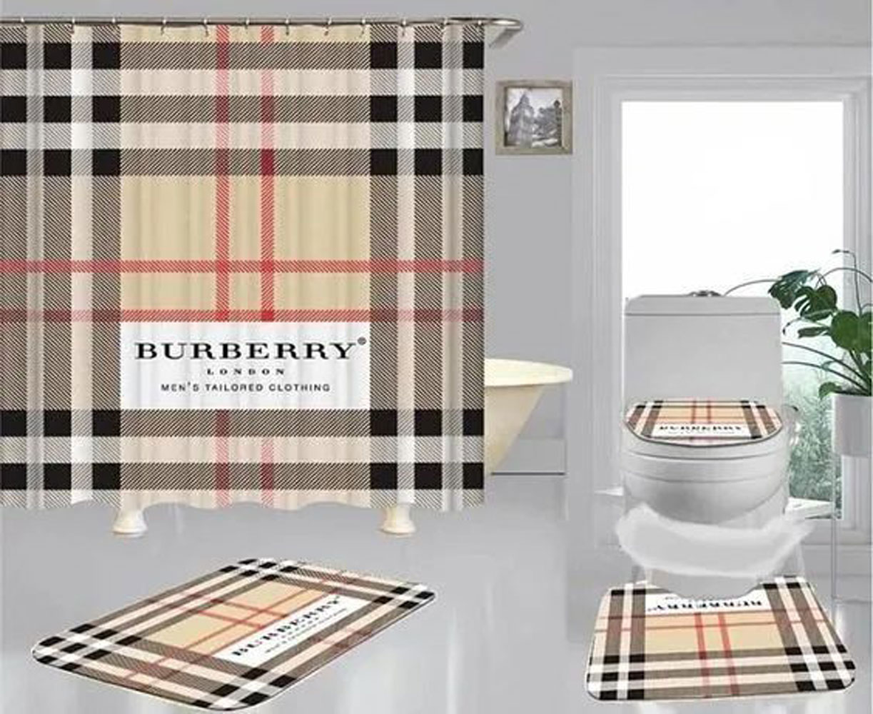 Burberry London Bathroom Set Home Decor Hypebeast Luxury Fashion Brand Bath Mat