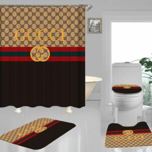 Gucci Stripe Bathroom Set Hypebeast Bath Mat Luxury Fashion Brand Home Decor