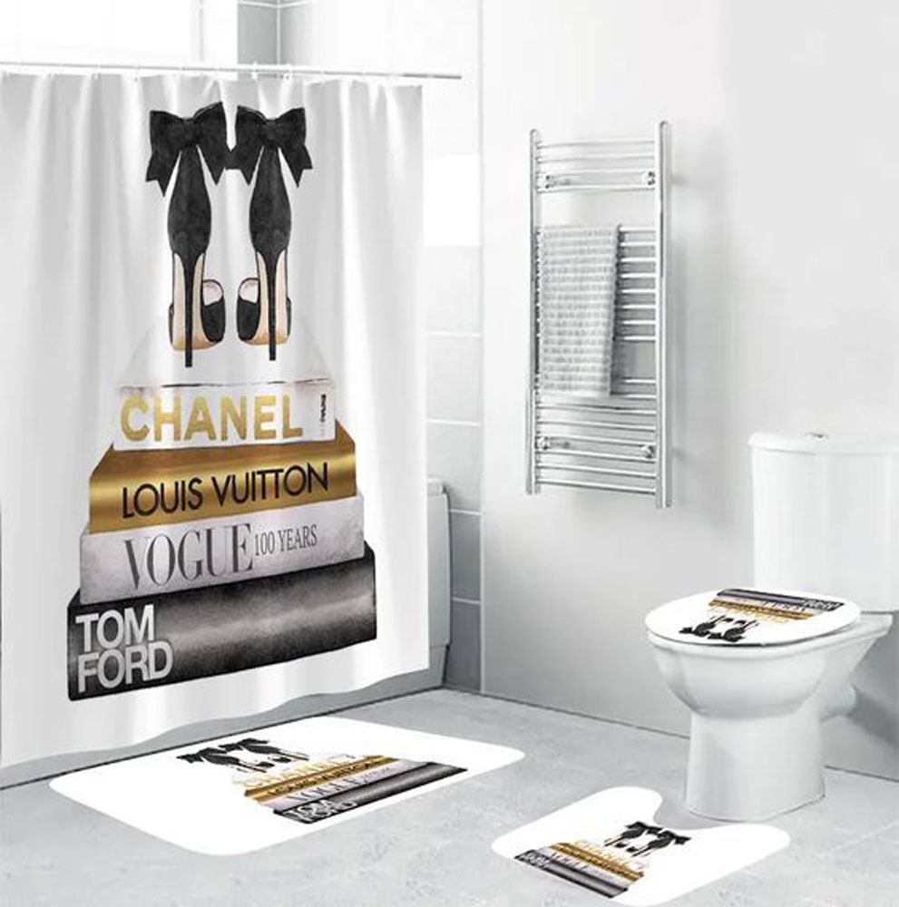Chanel Louis Vuitton Bathroom Set Bath Mat Luxury Fashion Brand Hypebeast Home Decor