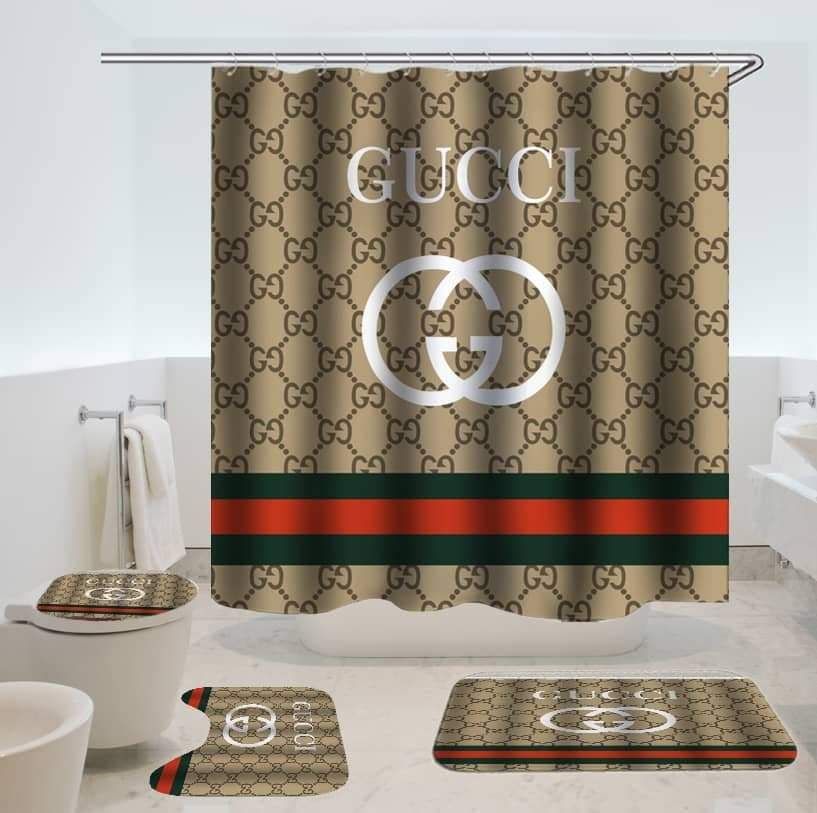 Gucci Retro Vintage Bathroom Set Hypebeast Bath Mat Luxury Fashion Brand Home Decor