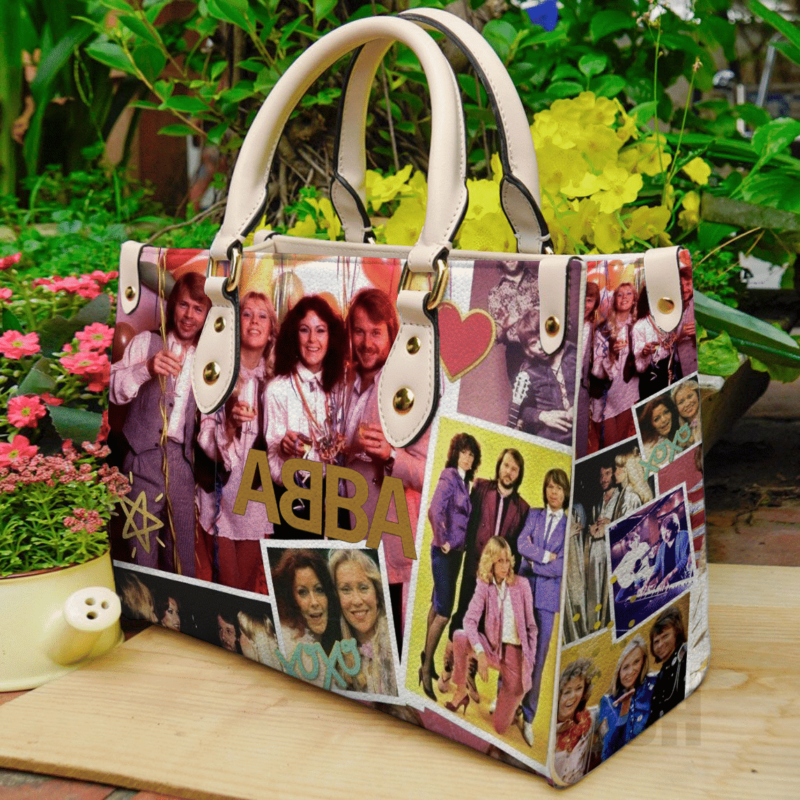 ABBA band Women Leather Hand Bag