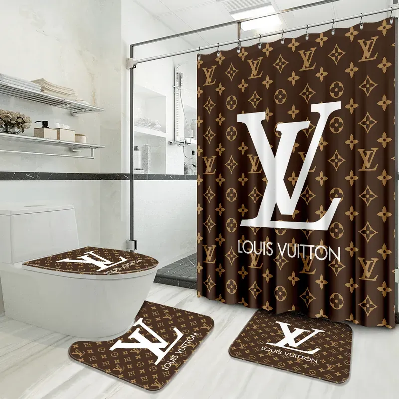 Louis Vuitton Bathroom Set Bath Mat Luxury Fashion Brand Home Decor Hypebeast