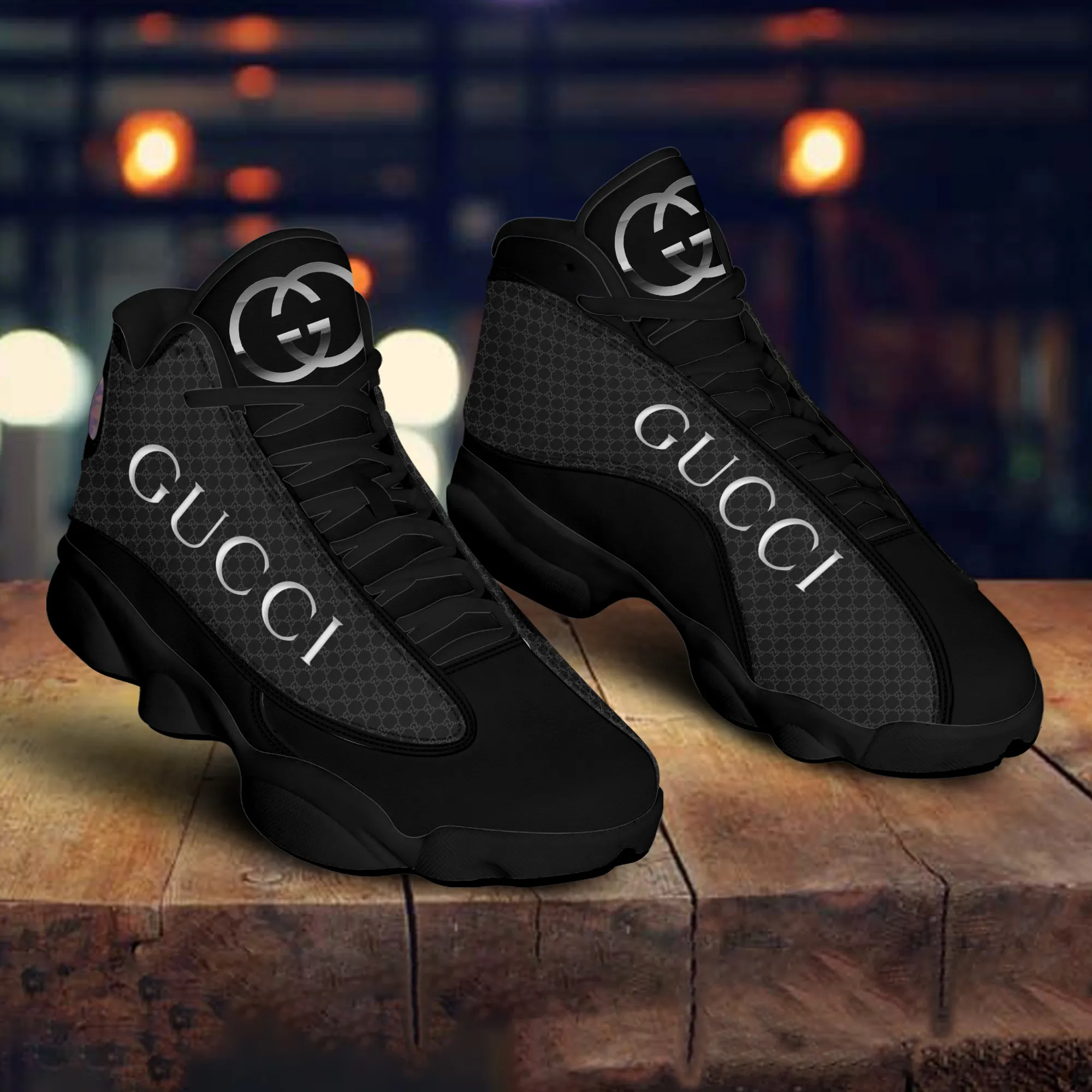 Gucci Black White Air Jordan 13 Luxury Shoes Fashion Sneakers Trending
