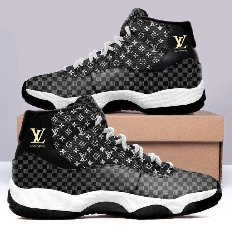 Black Monogram Louis Vuitton Air Jordan 11 Luxury Sneakers Fashion Shoes Sport