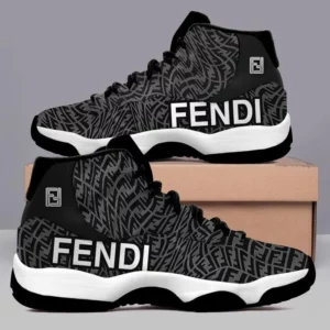 Fendi Black Air Jordan 11 Sneakers Luxury Sport Shoes Fashion