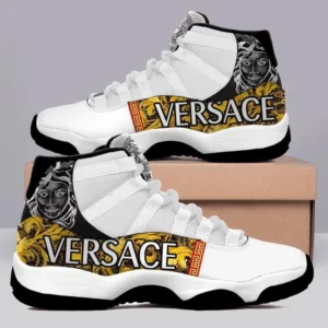Gianni Gold White Versace Air Jordan 11 Shoes Luxury Sneakers Fashion Sport