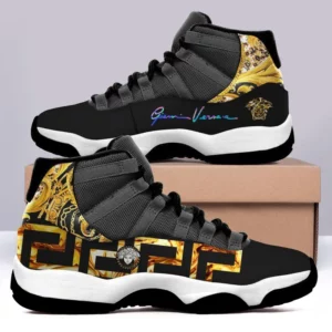 Gianni Versace Black Air Jordan 11 Shoes Luxury Fashion Sneakers Sport