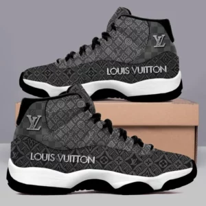 Louis Vuitton Grey Air Jordan 11 Retro Fashion Sneakers Shoes Luxury Sport