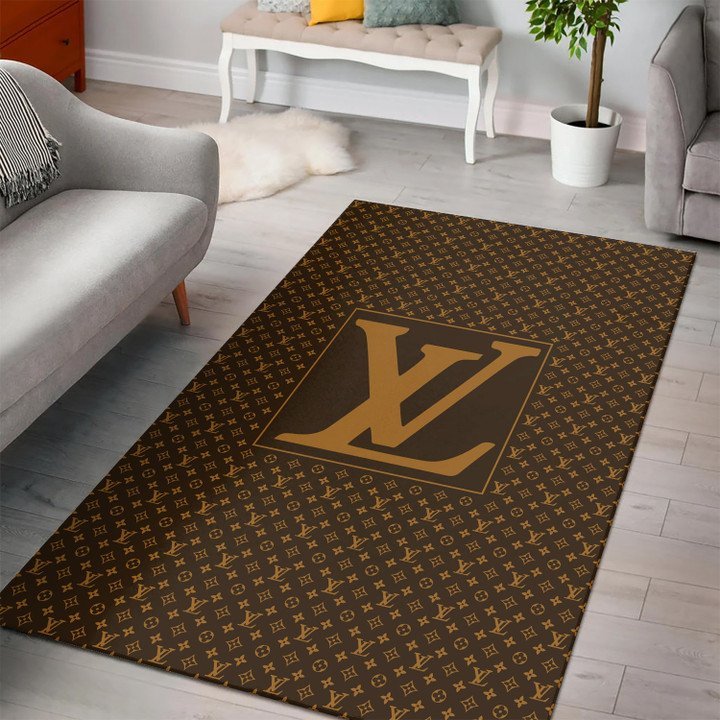 Louis Vuitton Rectangle Rug Home Decor Fashion Brand Luxury Area Carpet Door Mat