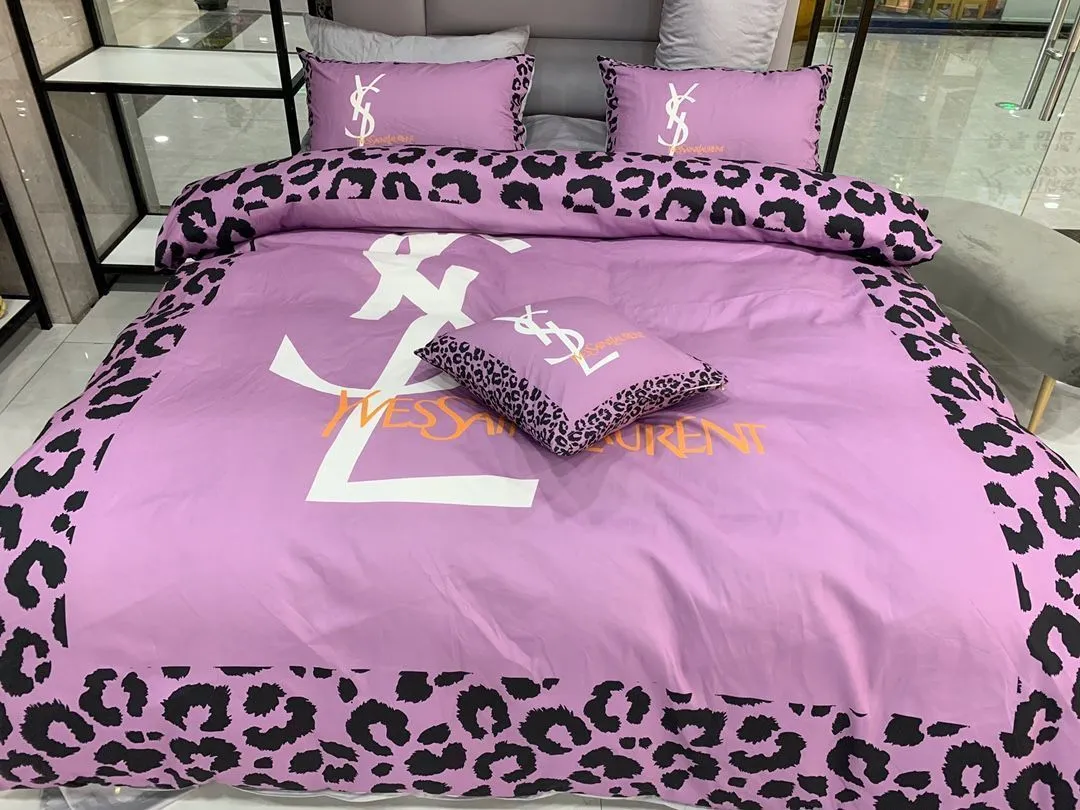 Ysl Yves Saint Laurent - + Pillow Cases Logo Brand Bedding Set Home Decor Luxury Bedroom Bedspread
