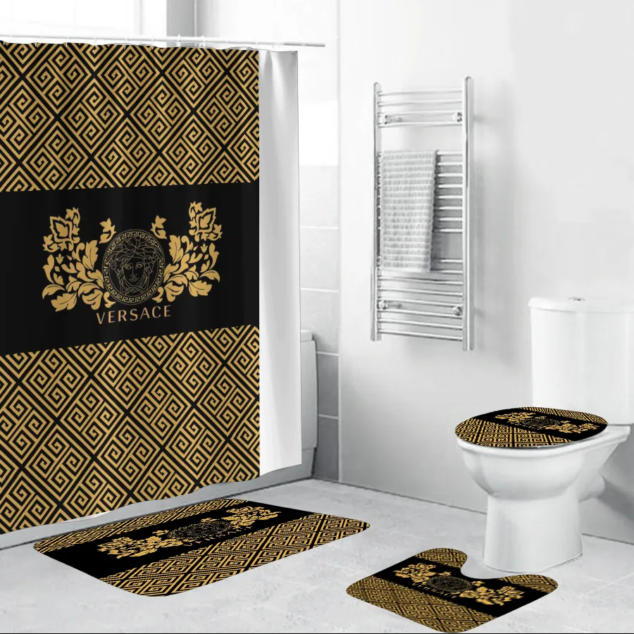 Versace Medusa Pattern Bathroom Set Bath Mat Home Decor Hypebeast Luxury Fashion Brand