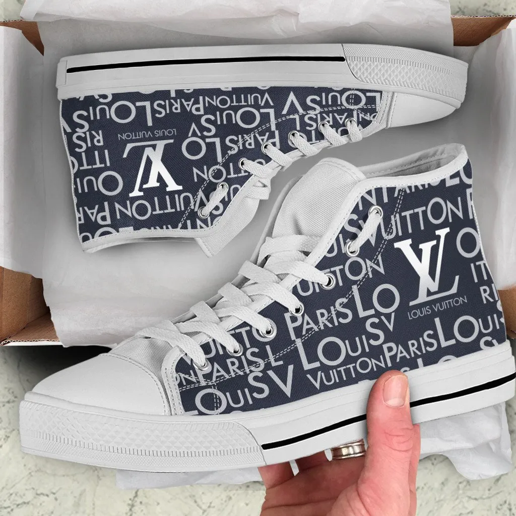 Louis Vuitton New High Top Canvas Shoes Luxury Brand Gifts For Men Women