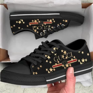 Gucci Moon Stars Low Top Canvas Shoes Luxury Brand