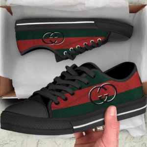 Gucci Red Green Low Top Canvas Shoes Luxury Brand
