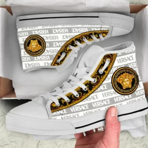 Versace New Medusa Gold White Premium High Top Canvas Shoes Luxury Brand Gifts For Men Women