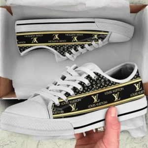 Louis Vuitton Yellow White Low Top Canvas Shoes Luxury Brand