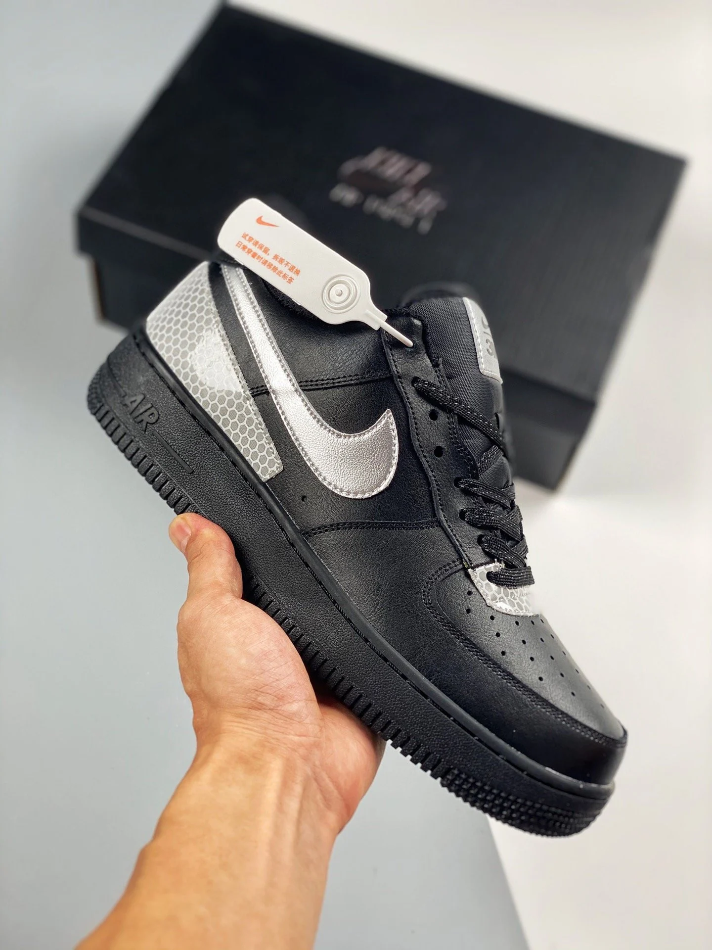 3M x Nike Air Force 1 Black Silver CT2299-001 For Sale