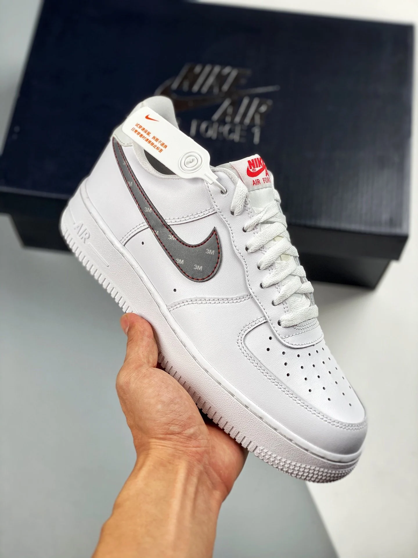 3M x Nike Air Force 1 White Reflective Logo CT2296-100 For Sale