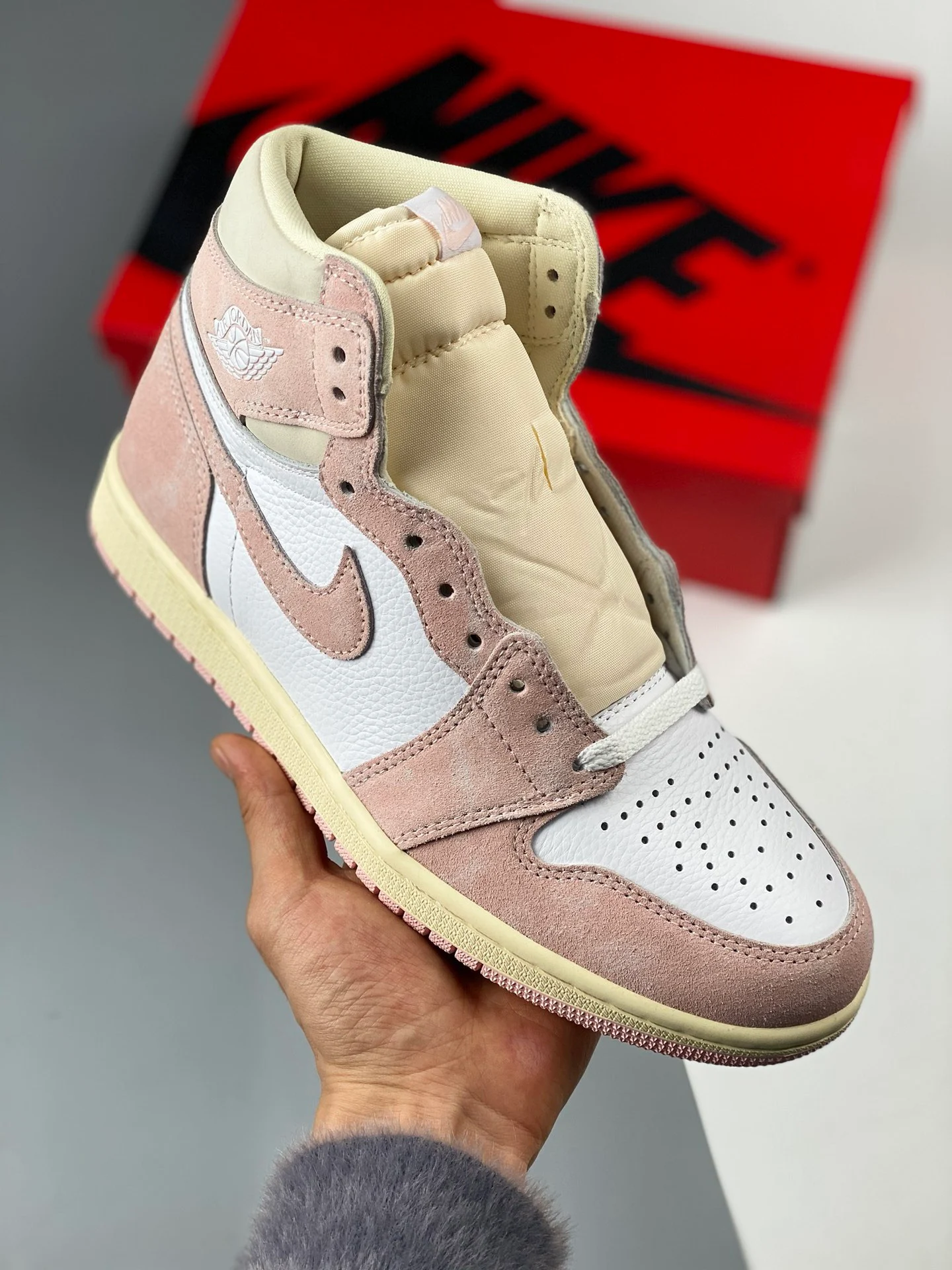 Air Jordan 1 High Washed Pink Atmosphere White Muslin Sail For Sale