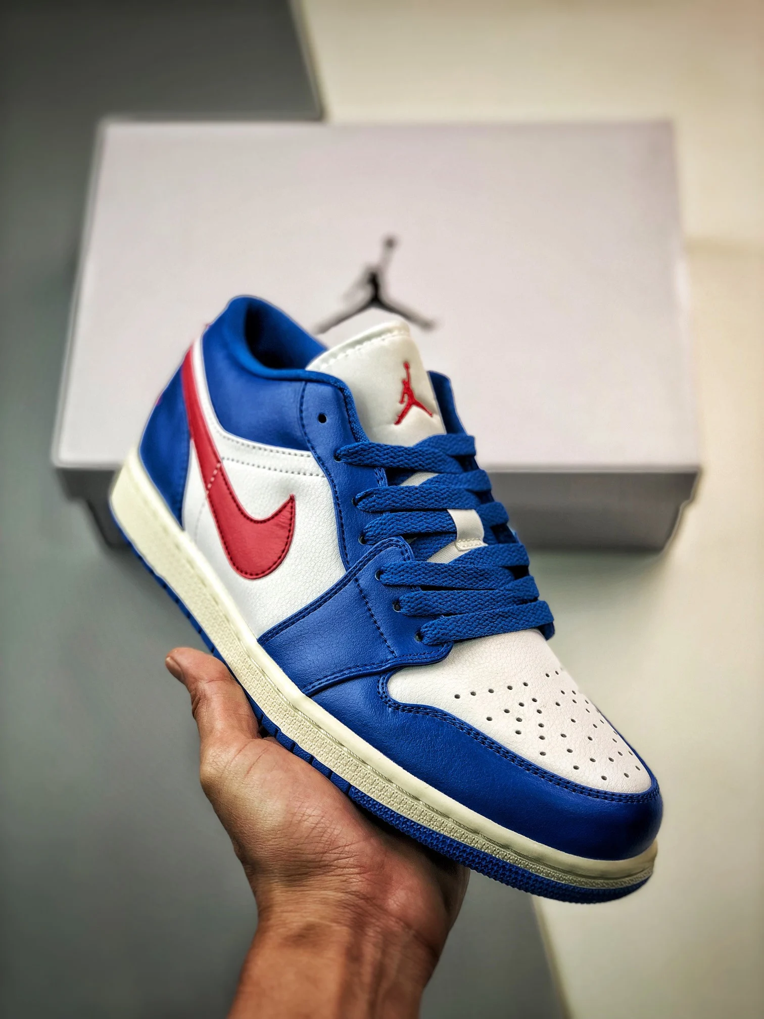 Air Jordan 1 Low Sport Blue Gym Red-White DC0774-416 For Sale