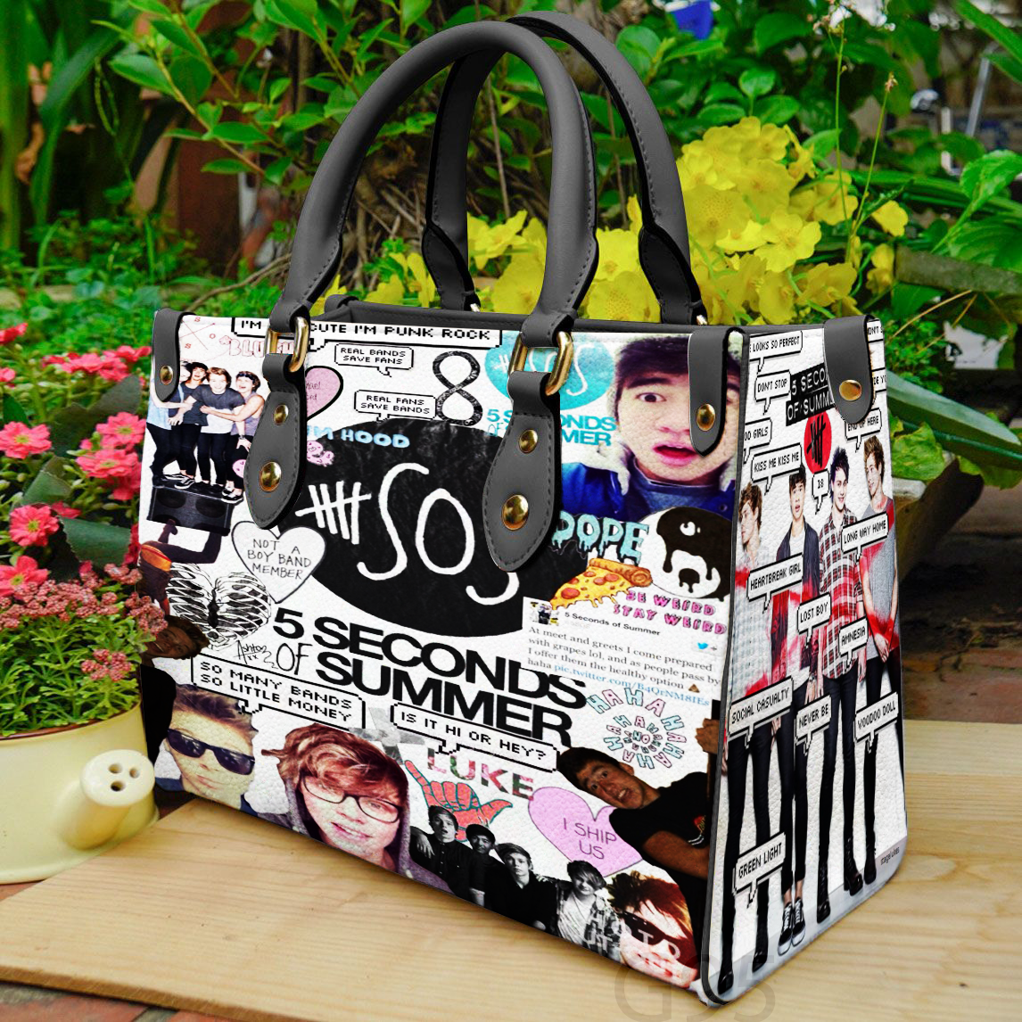 5 Seconds Of Summer Women Leather Hand Bag
