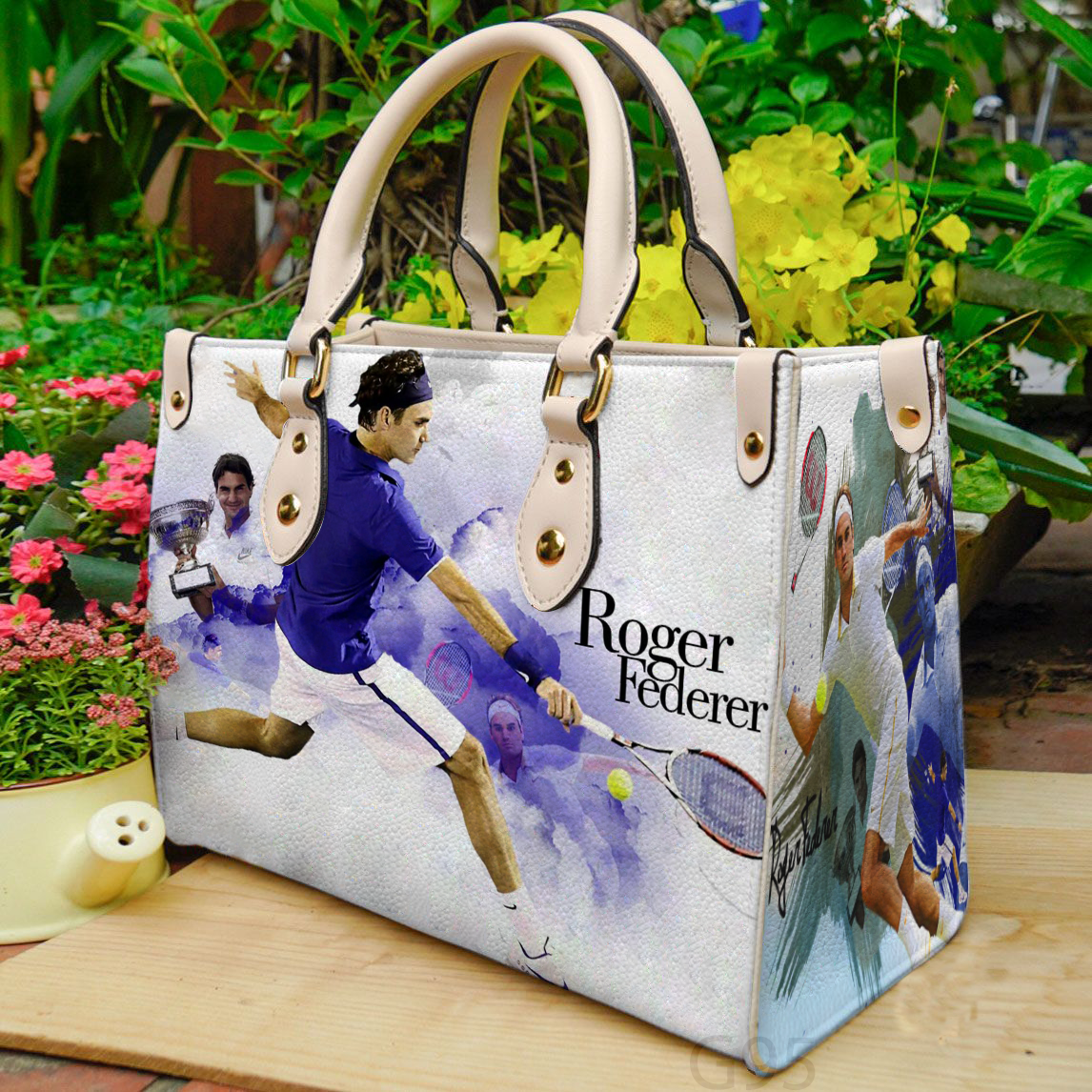 Roger Federer Women Leather Hand Bag