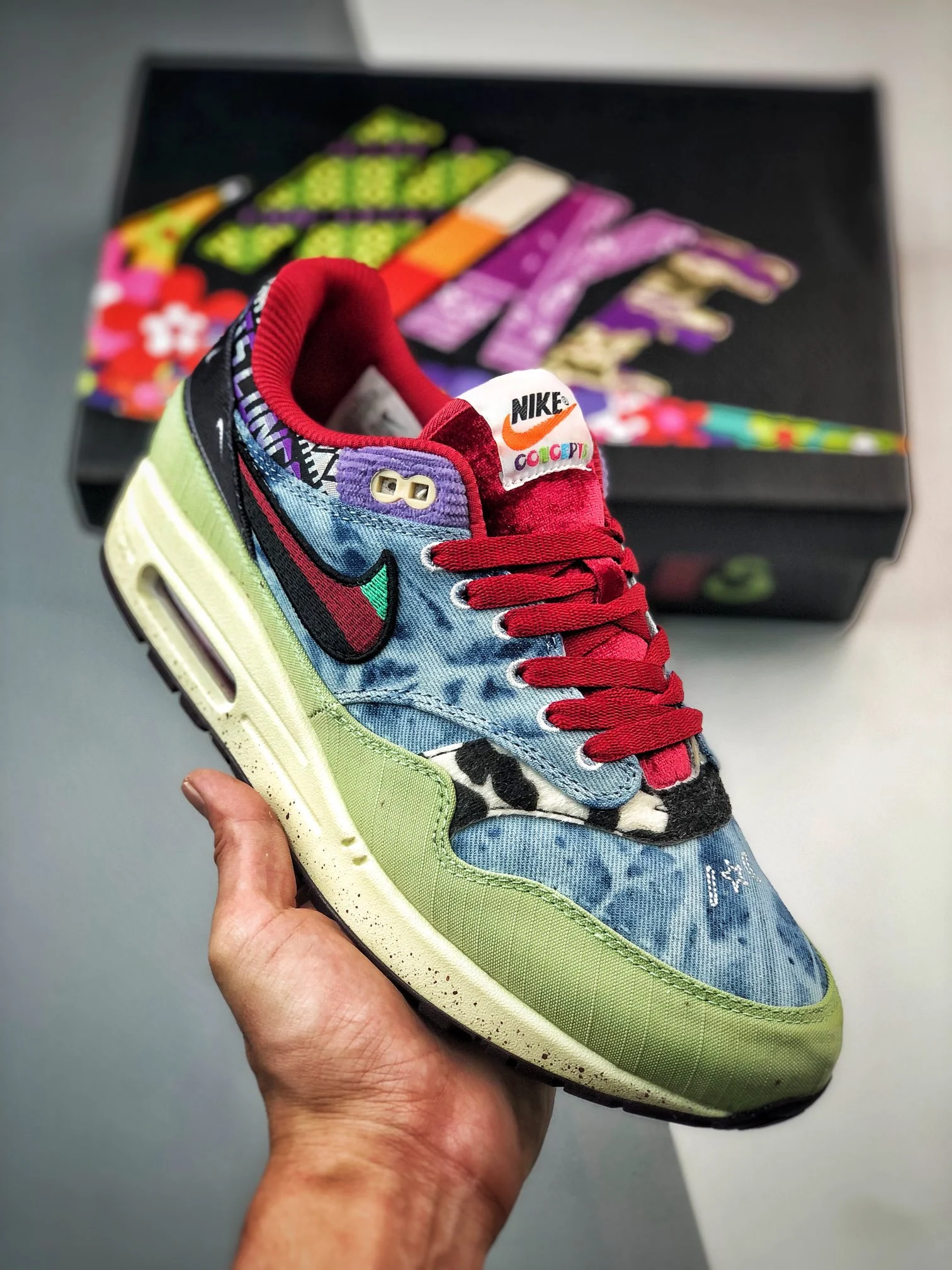 Concepts x Nike Air Max 1 Friday Oil Green Multi-Color-Sail For Sale