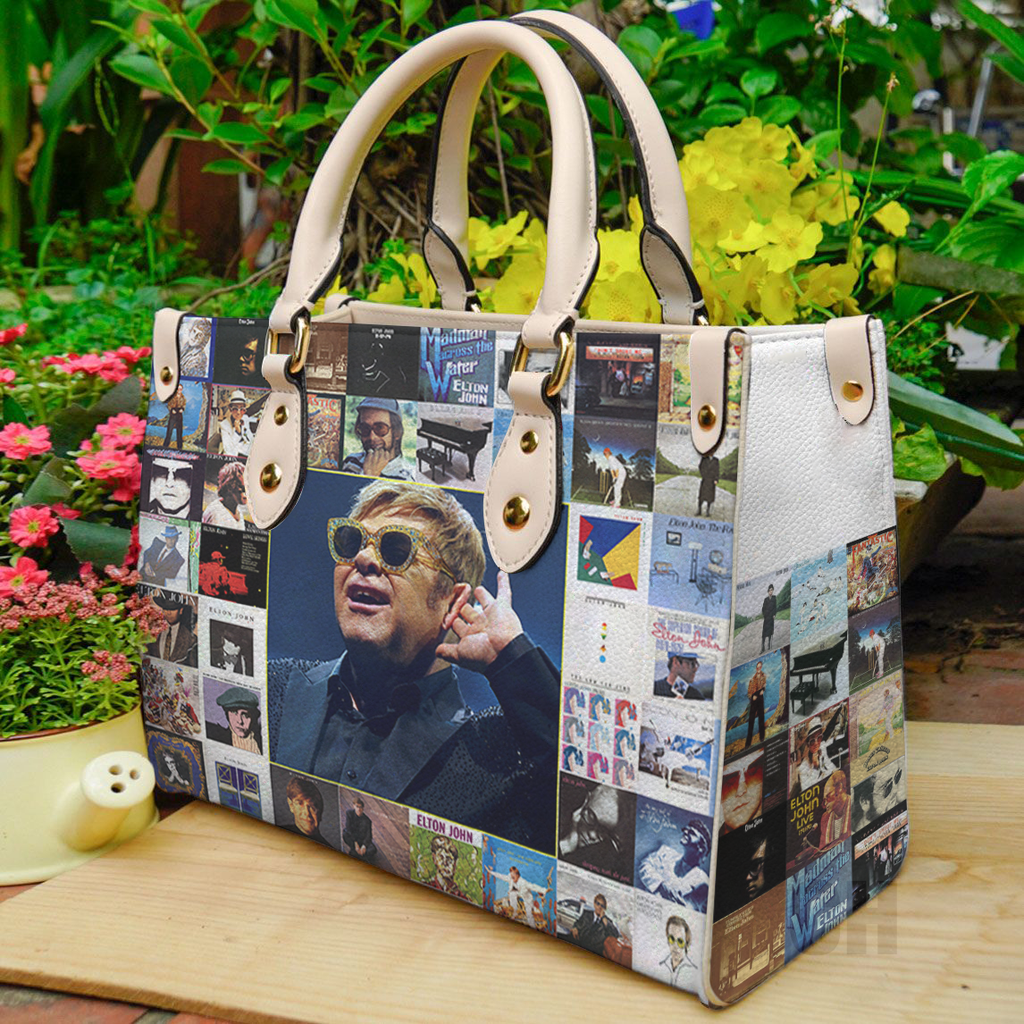 Elton John lover Women Leather Hand Bag