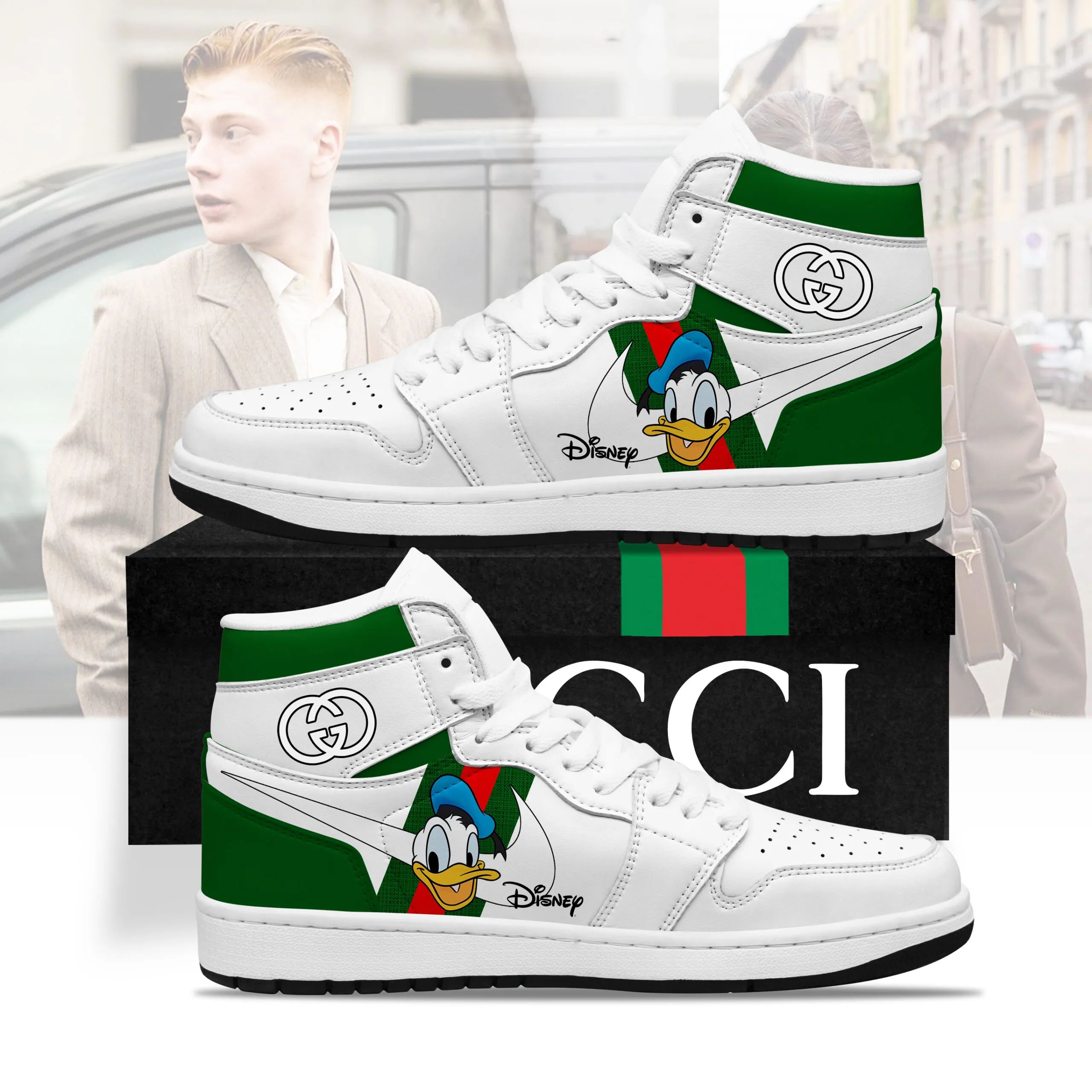Gucci Donald Duck High Air Jordan Fashion Brand Shoes Luxury Sneakers
