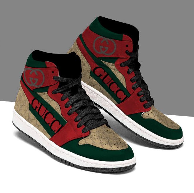 Gucci Logo High Air Jordan Luxury Sneakers Shoes Fashion Brand