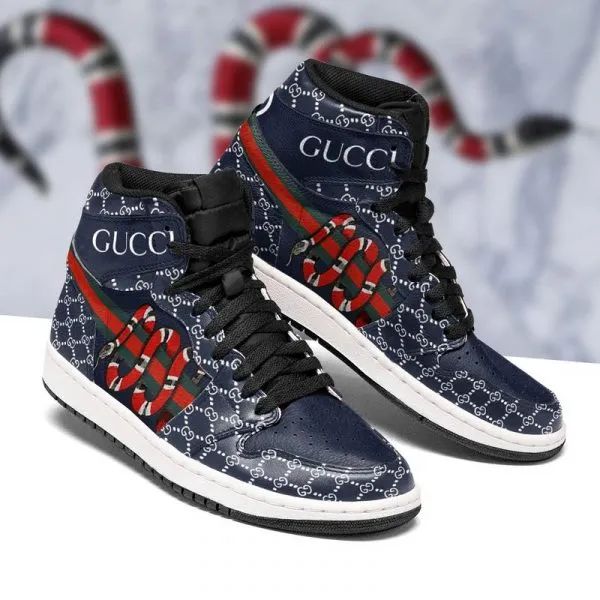 Gucci Snake Blue High Air Jordan Luxury Shoes Fashion Brand Sneakers