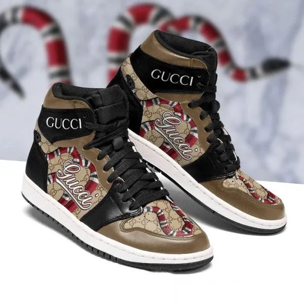 Gucci Snake Brown High Air Jordan Shoes Sneakers Fashion Brand Luxury