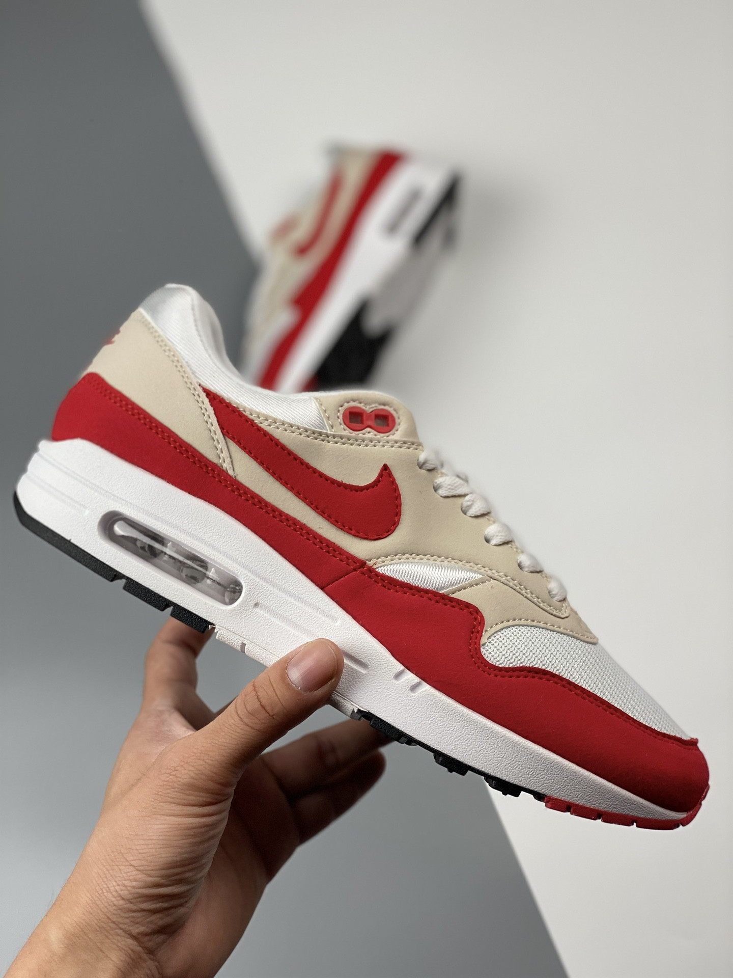 Nike Air Max 1 Anniversary White University Red 908375-103 For Sale