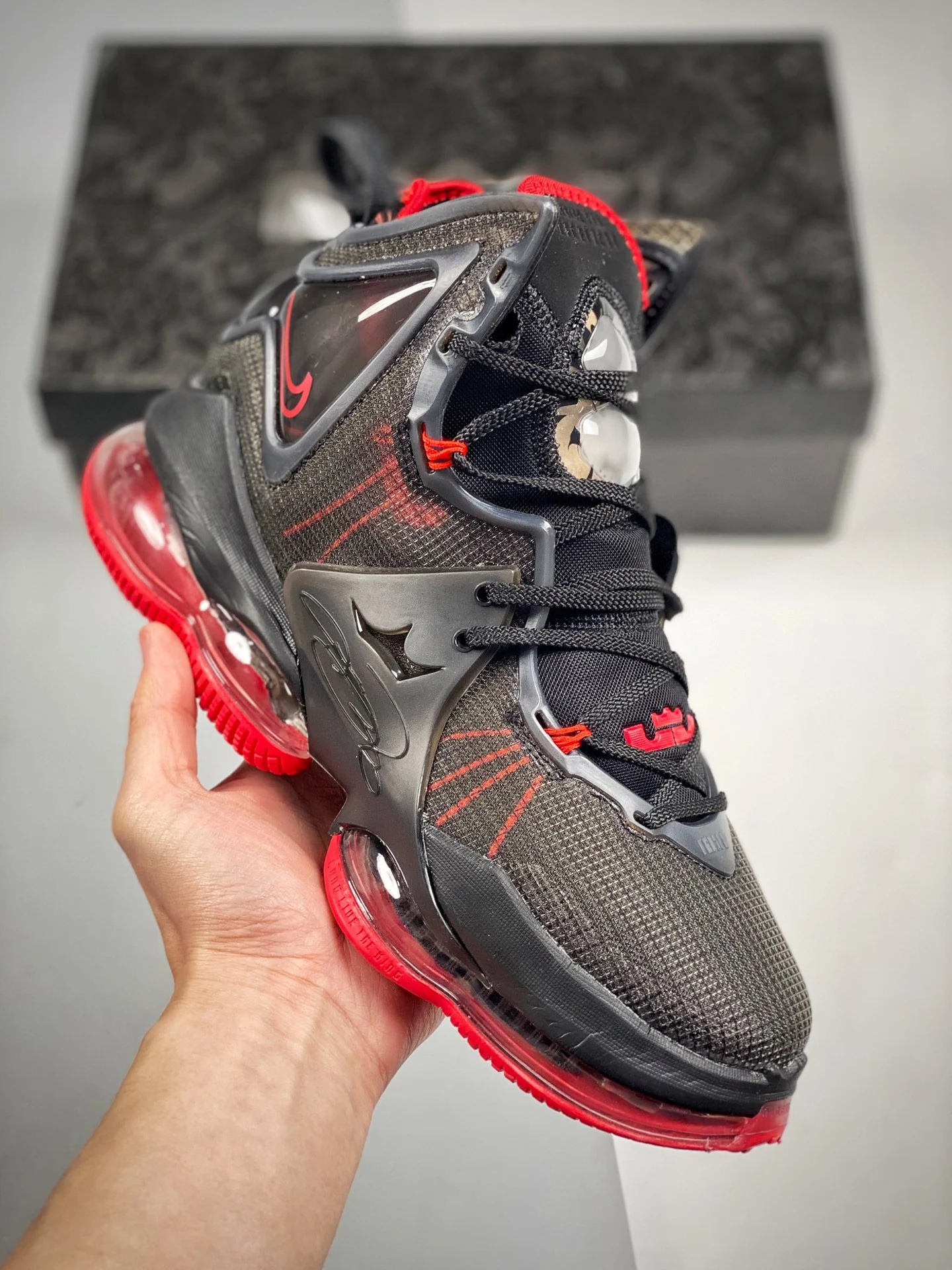 Nike LeBron 19 Bred Black Red DC9340-001 For Sale