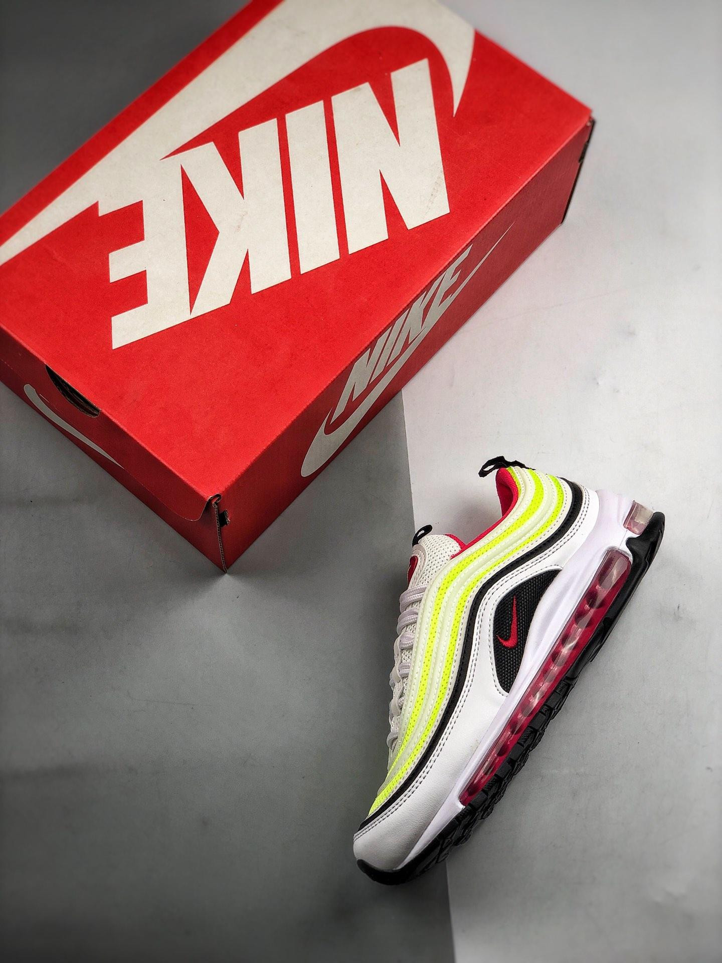Nike WMNS Air Max 97 White Rush Pink-Black-Volt For Sale