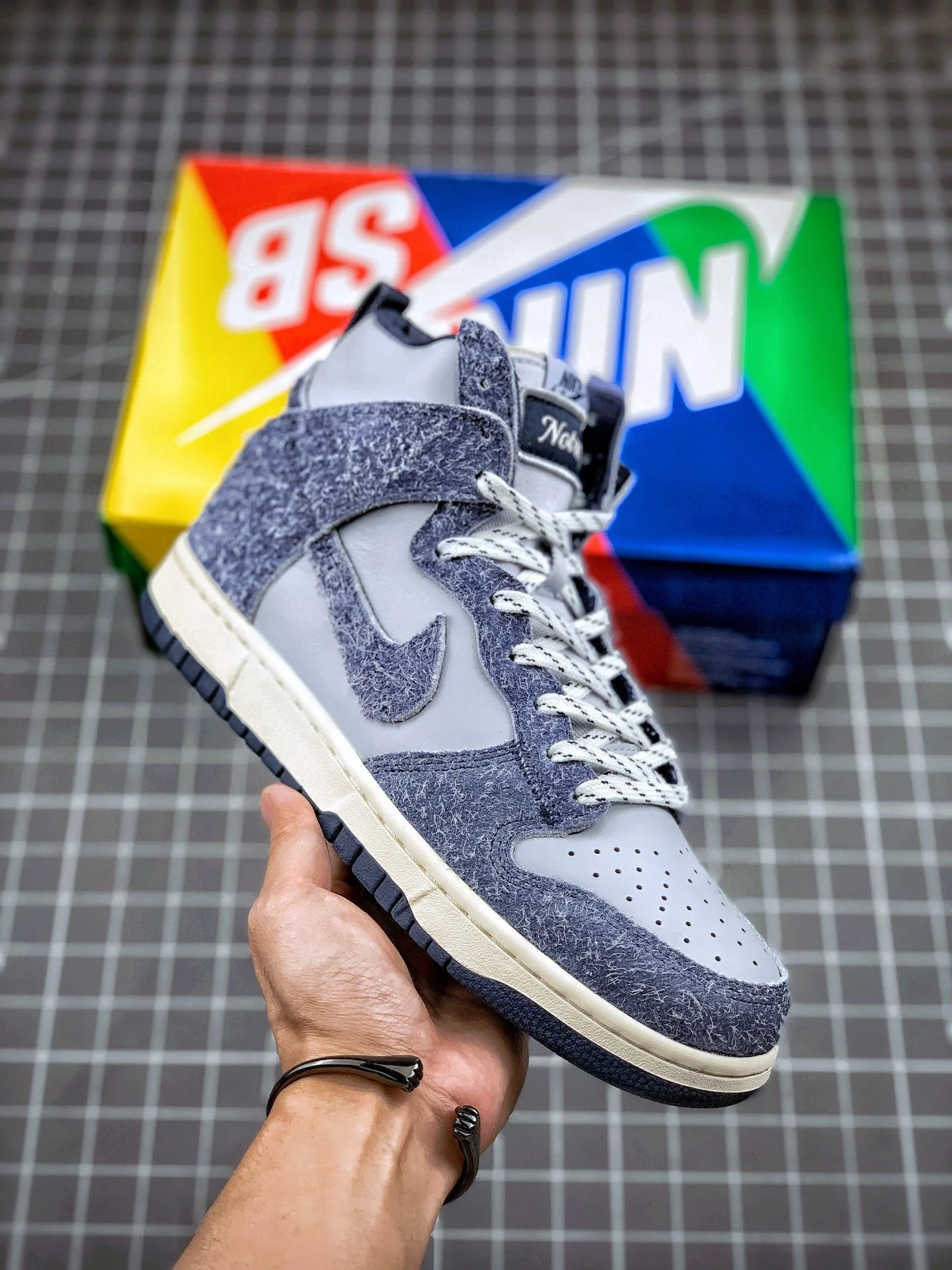 Notre x Nike Dunk High Pearl White Blue Void-Grand Purple For Sale