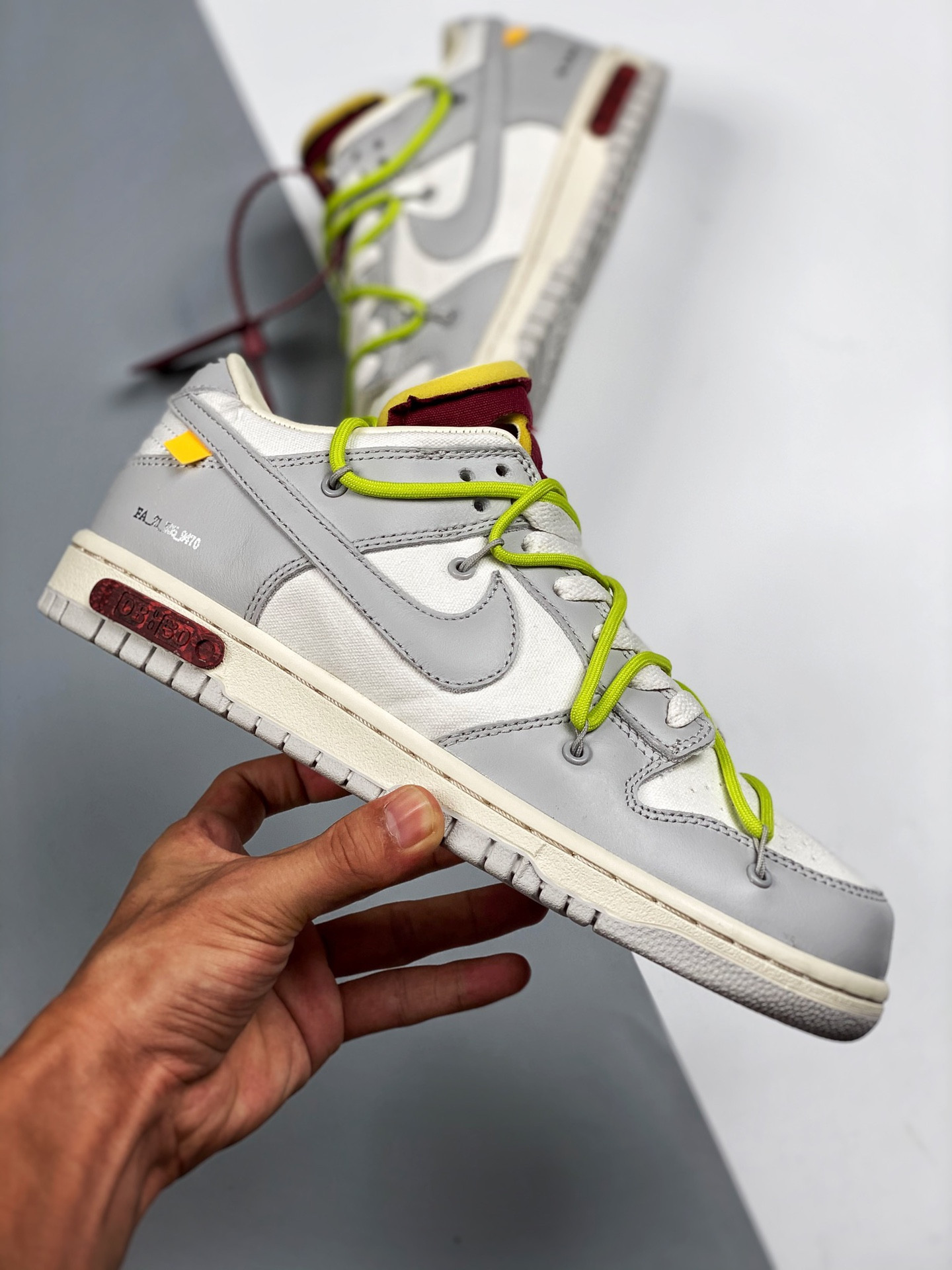 Off-White x Nike Dunk Low 08 of 50 Sail Grey For Sale