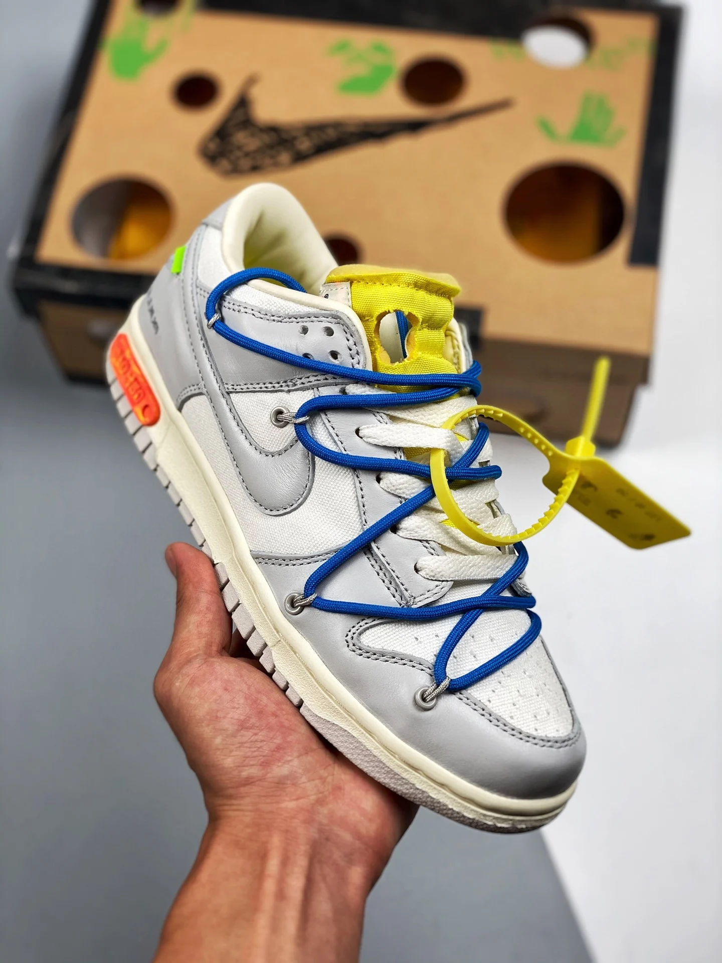 Off-White x Nike Dunk Low 10 of 50 Sail Grey Yellow For Sale
