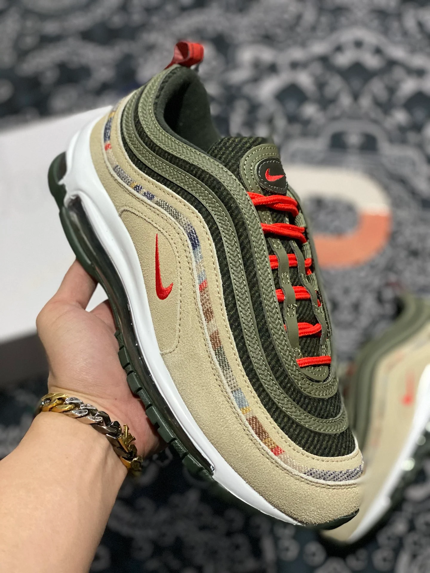 Pendleton x Nike Air Max 97 By You Black Olive For Sale