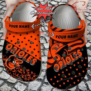 Baltimore Orioles Team Polka Dots Colors Crocs Shoes AY