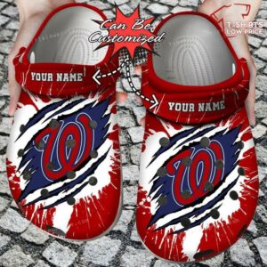 Washington Nationals Ripped Claw Crocs Shoes OB