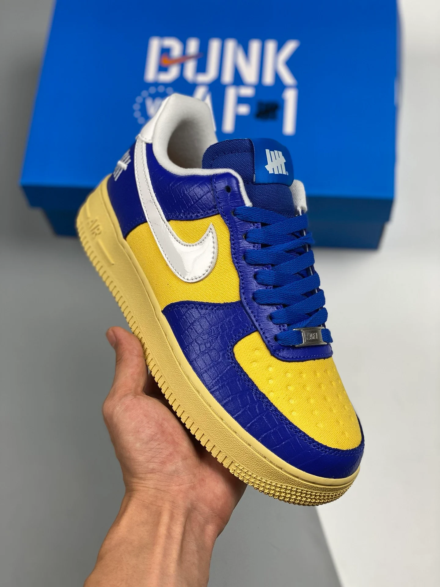 Undefeated x Nike Air Force 1 5 On It Blue Yellow For Sale